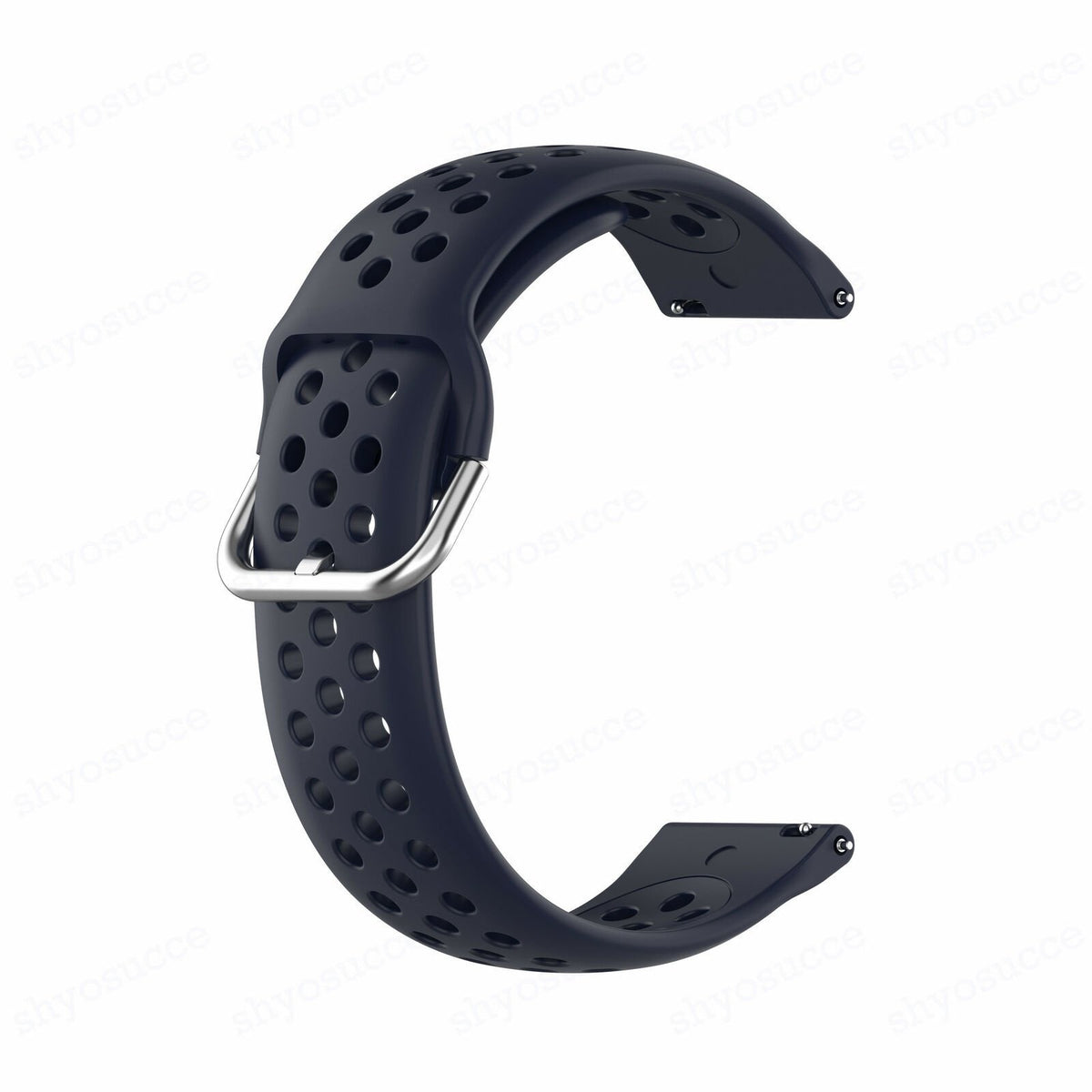 Breathable Silicone Strap, dark blue, without a watch, 3/4 front view