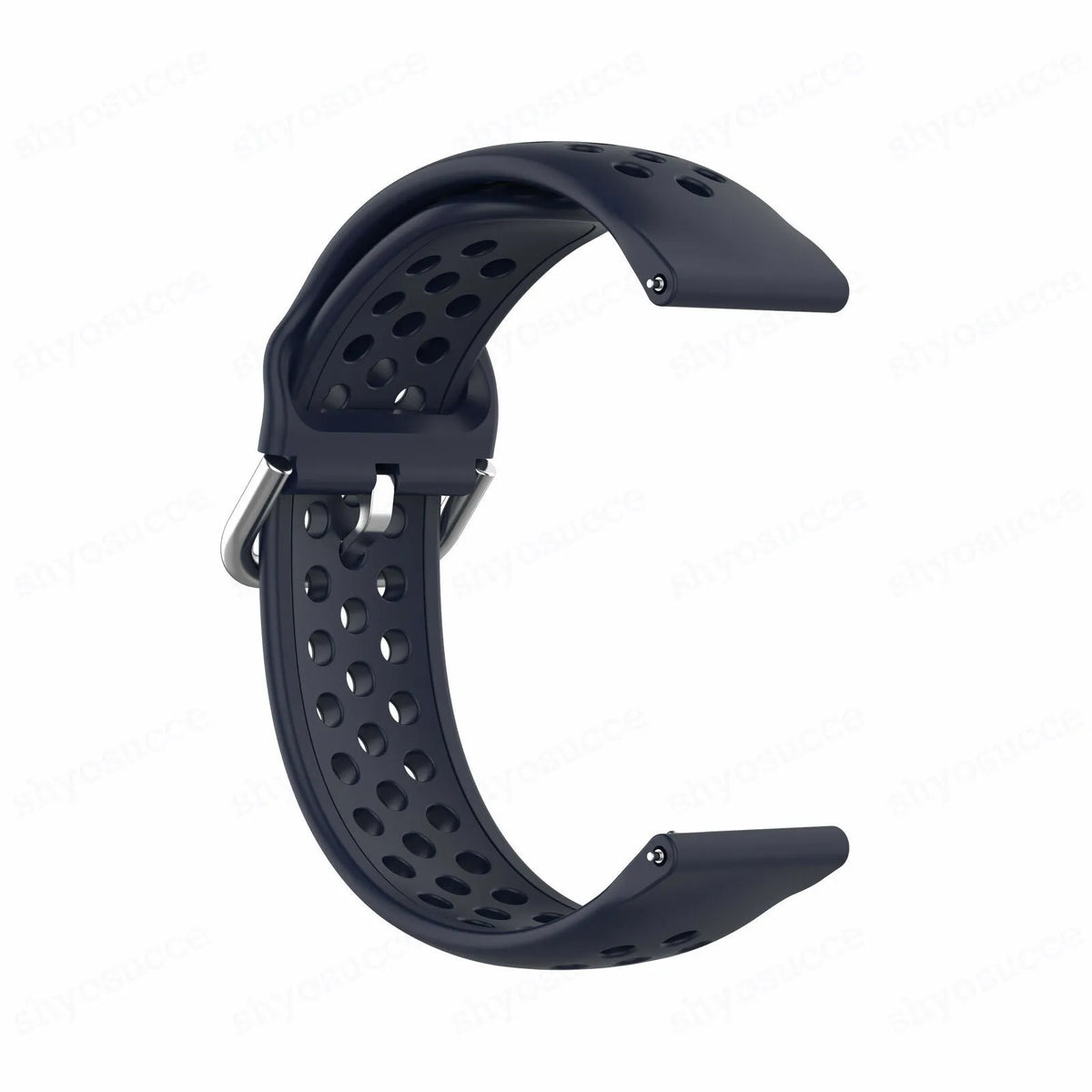 Breathable Silicone Strap, dark blue, without a watch, 3/4 front view