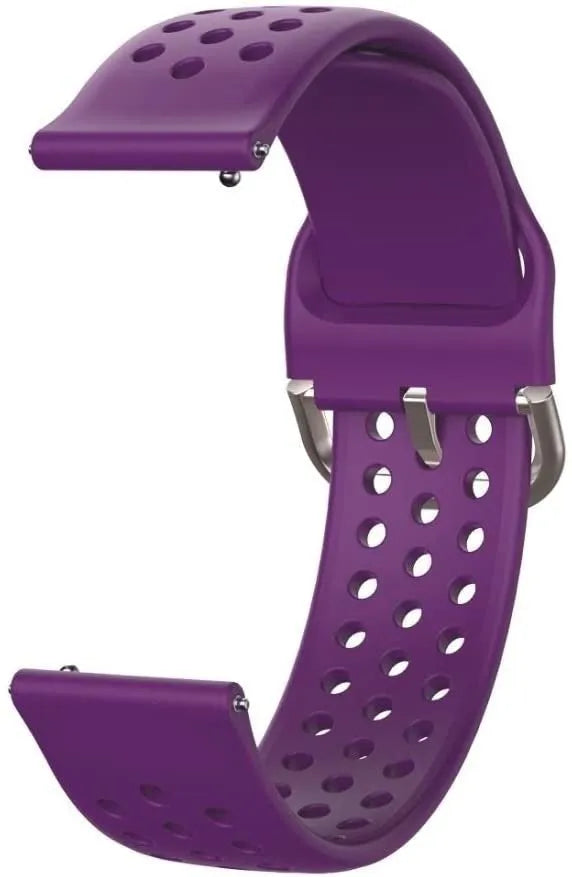 Breathable Silicone Strap, purple, without a watch, 3/4 front view