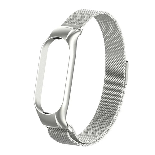 Milanese Strap, silver, without a watch, 3/4 front view