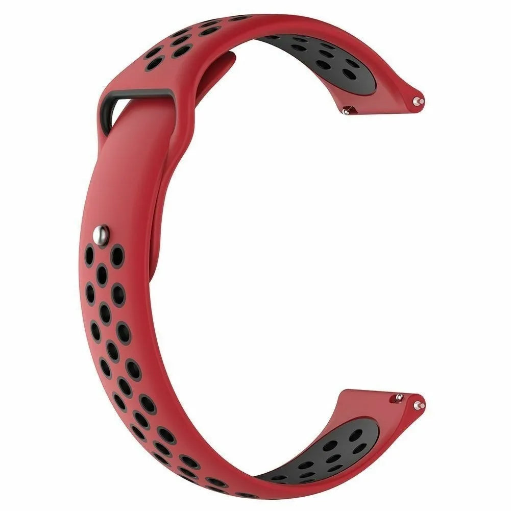Silicone Sport Strap, red/black, without a watch, 3/4 front view