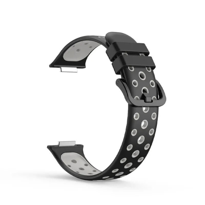 Silicone Sport Strap, black/grey, without a watch, 3/4 front view