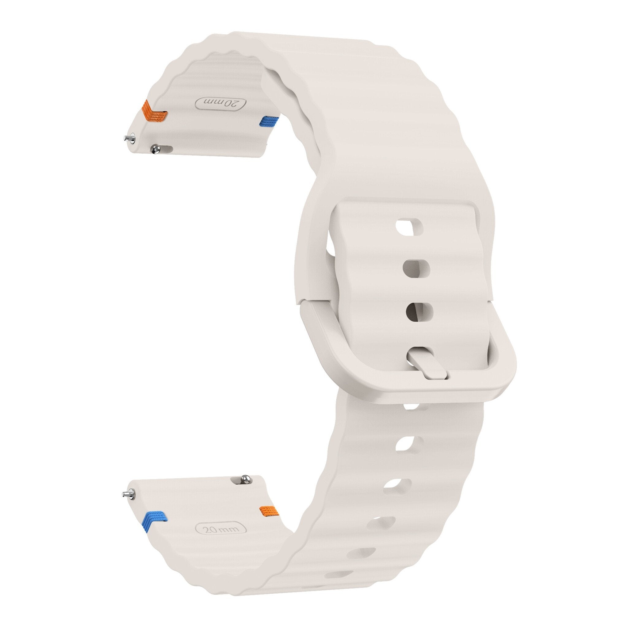 Wave Silicone Strap, starlight, without a watch, 3/4 front view