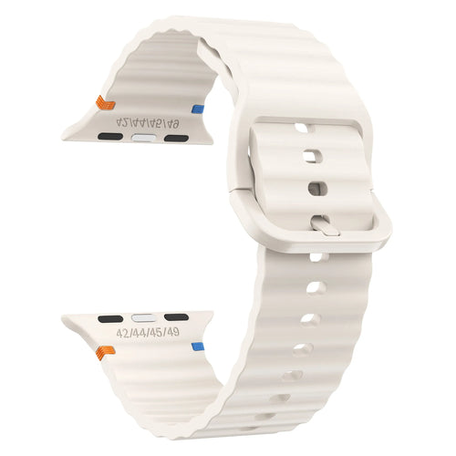 Wave Silicone Strap, starlight, without a watch, 3/4 front view