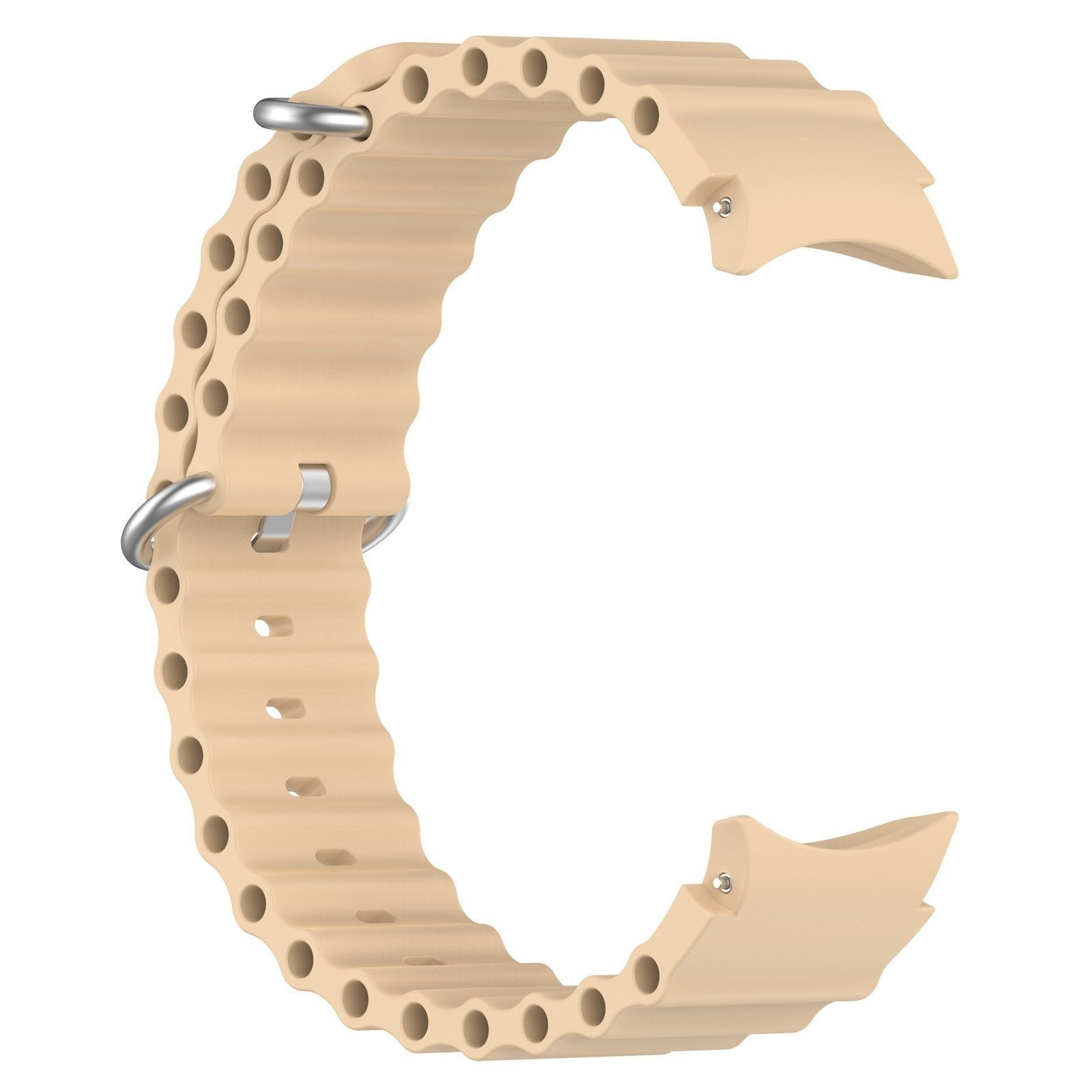 Silicone Ocean Strap, starlight, without a watch, 3/4 front view