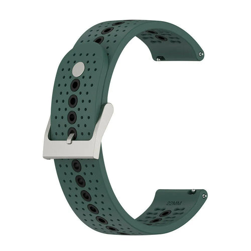 Silicone Strap, green/black, without a watch, 3/4 front view