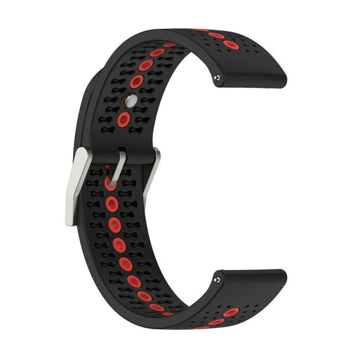 Silicone Strap, black/red, without a watch, 3/4 front view