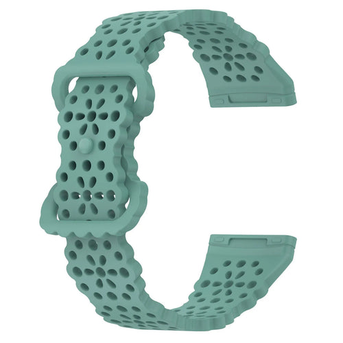 Patterned Silicone Strap, green, without a watch, 3/4 front view