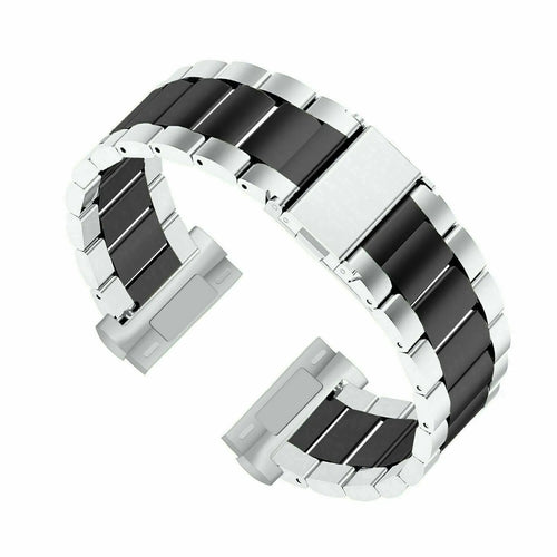 Steel Strap, silver/black, without a watch, 3/4 front view