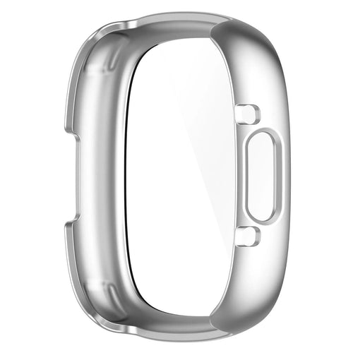 Funda rígida con vidrio Fitbit Versa 4 / Sense 2 (plata)