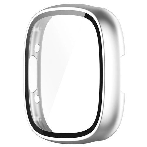 Funda rígida con vidrio Fitbit Versa 4 / Sense 2 (plata)