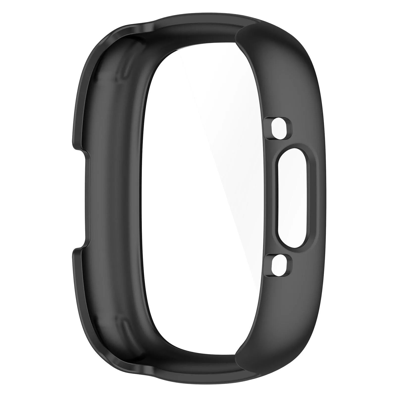 Funda rígida con vidrio Fitbit Versa 4 / Sense 2 (negra)