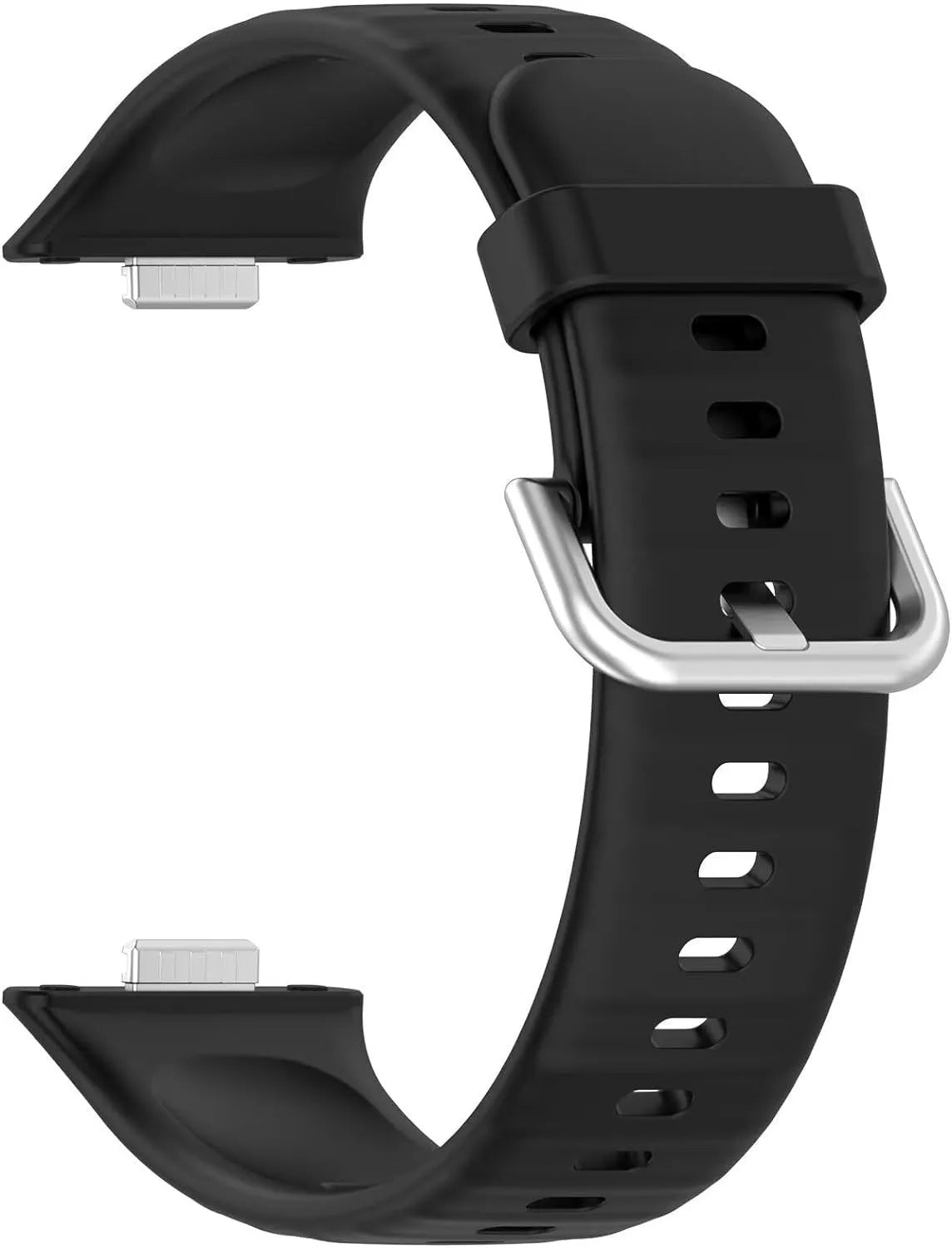 Silicone Strap, black, without a watch, 3/4 front view