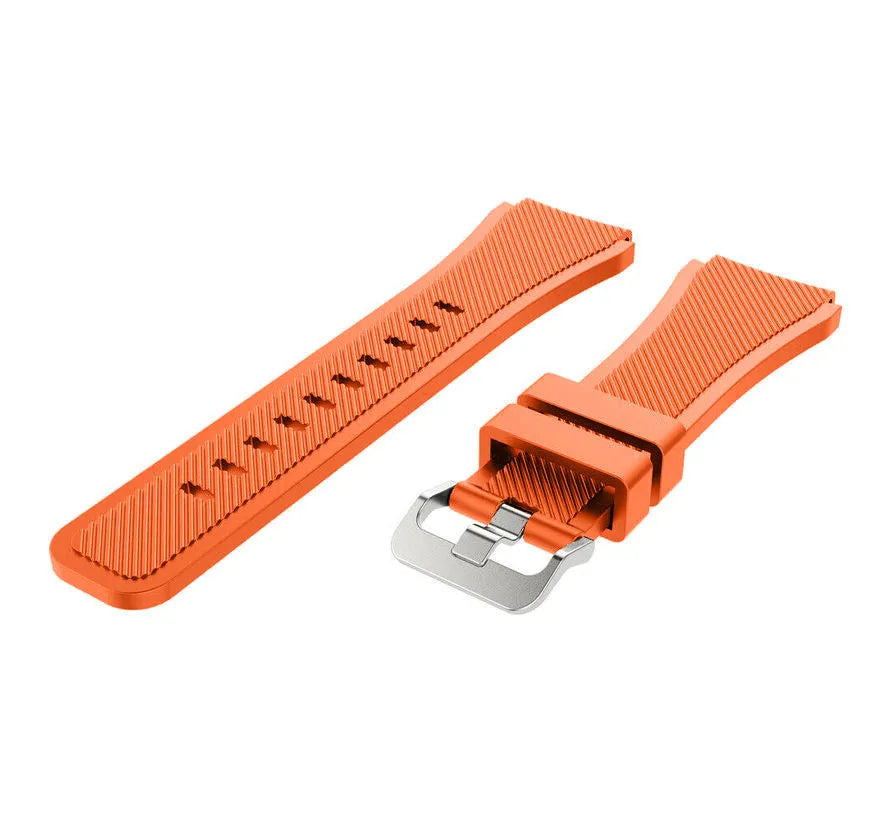 Twill Silicone Strap, orange, without a watch, 3/4 front view