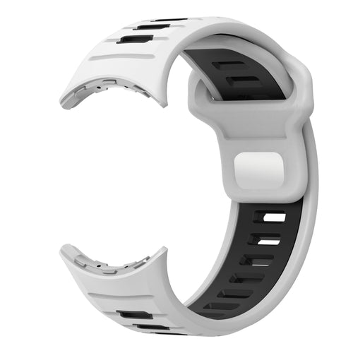 Silicone Sport Duo Strap, white/black, without a watch, 3/4 front view