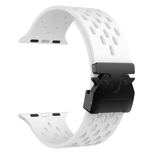Silicone Strap 'Air' P-Buckle, white, without a watch, 3/4 front view