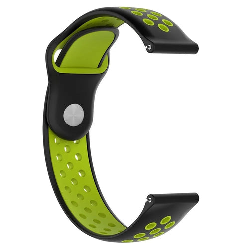 Silicone Sport Strap, black/yellow, without a watch, 3/4 front view