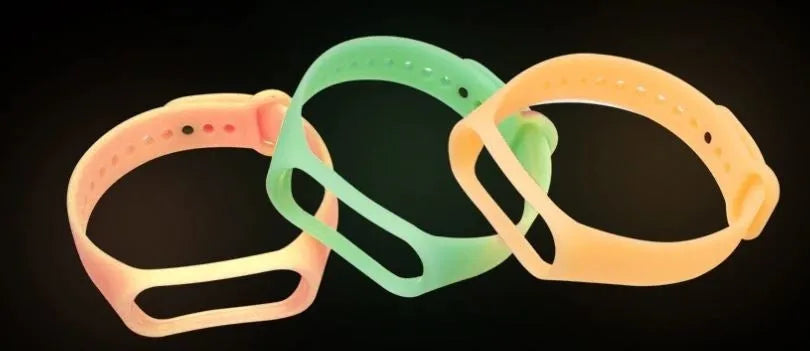 Luminous Silicone Strap, orange, without a watch, 3/4 front view