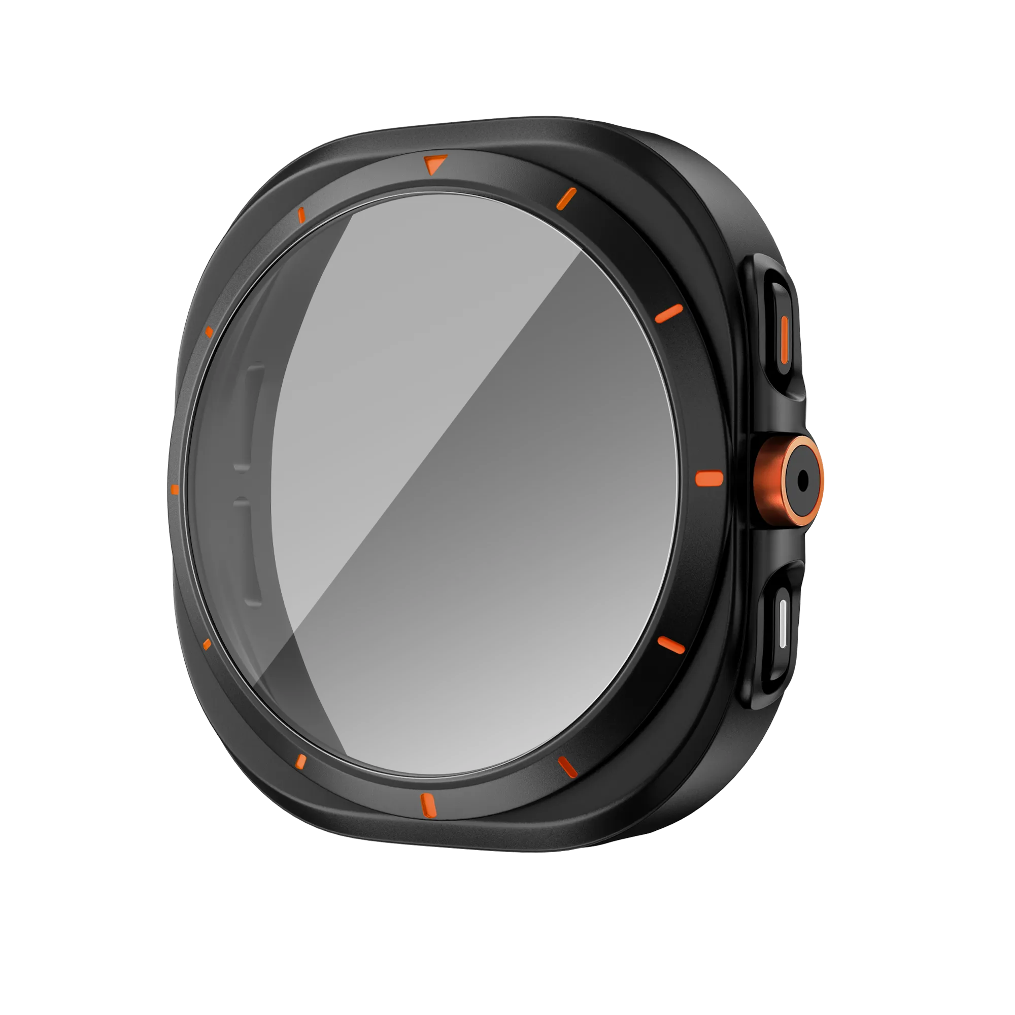 Bandz Funda de PC cuadrada con vidrio Samsung Galaxy Watch 7 - 44 mm (negro)