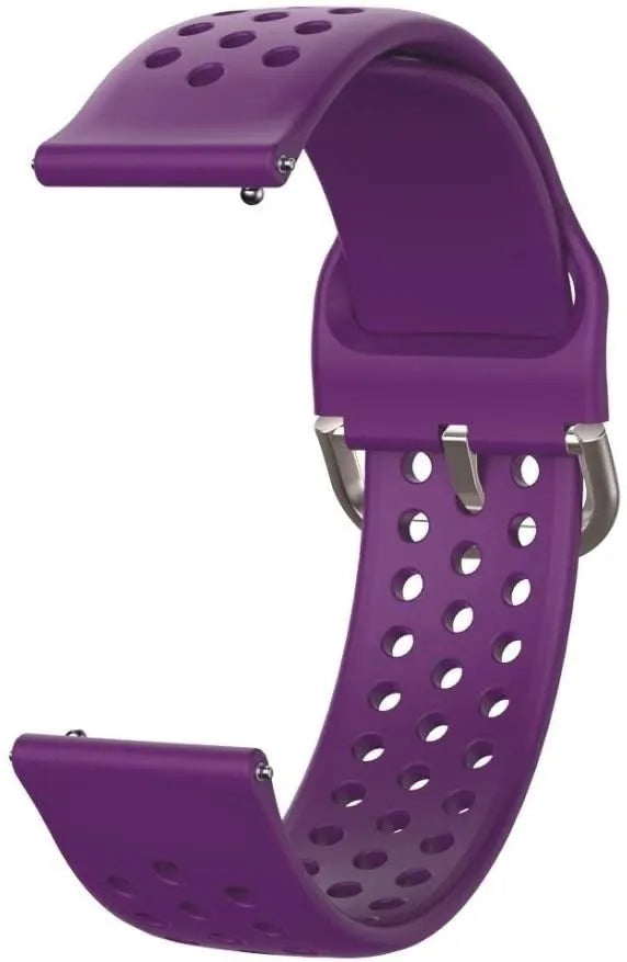 Breathable Silicone Strap, purple, without a watch, 3/4 rear view