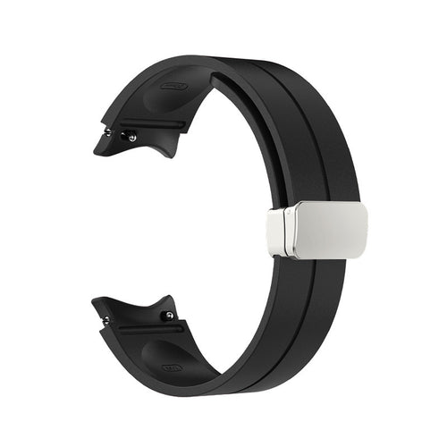 Silicone Magnetic Sport Strap, black, without a watch, 3/4 rear view