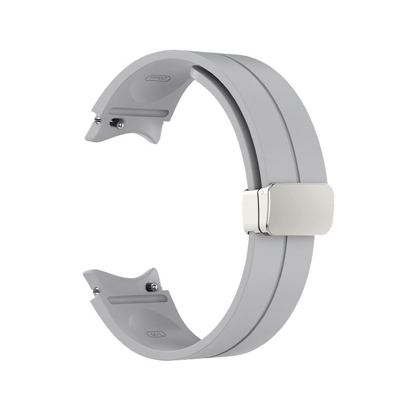 Silicone Magnetic Sport Strap, grey, without a watch, 3/4 rear view