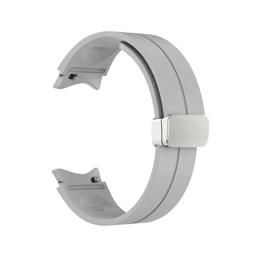 Silicone Magnetic Sport Strap, grey, without a watch, 3/4 rear view