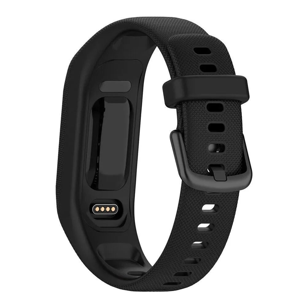 Silicone Strap, black, without a watch, 3/4 rear view