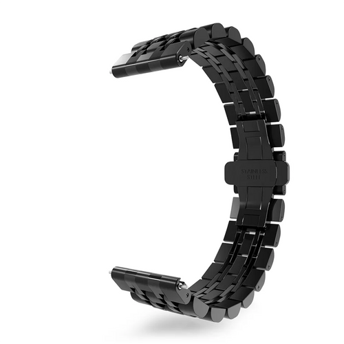 Steel Link Strap 'Duo', black, without a watch, 3/4 rear view