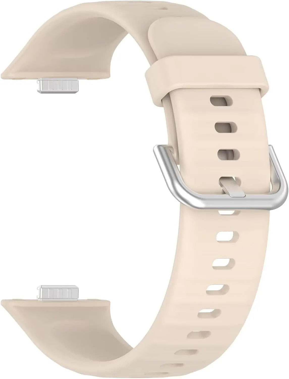 Silicone Strap, beige, without a watch, 3/4 rear view