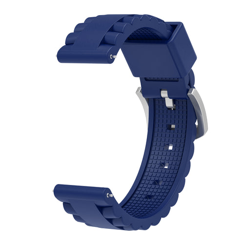 Universal 24mm Wave Silicone Strap (Dark Blue)