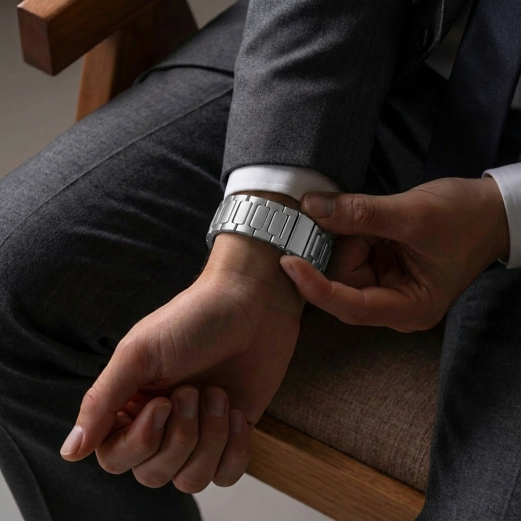 Bandz Samsung Galaxy Watch 8 - 44mm Titanium Strap 'Deluxe' (Silver)