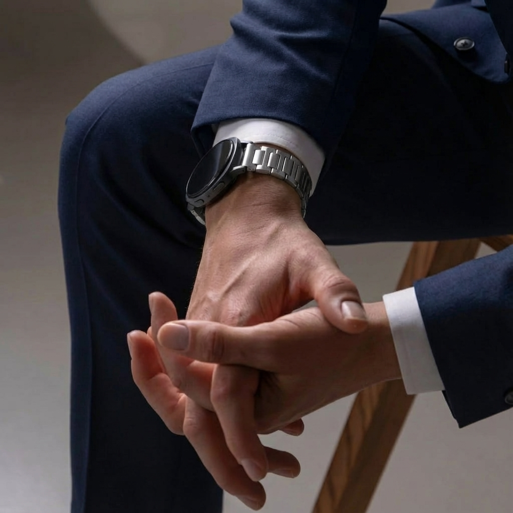 Bandz Samsung Galaxy Watch 8 - 44mm Titanium Strap 'Deluxe' (Silver)