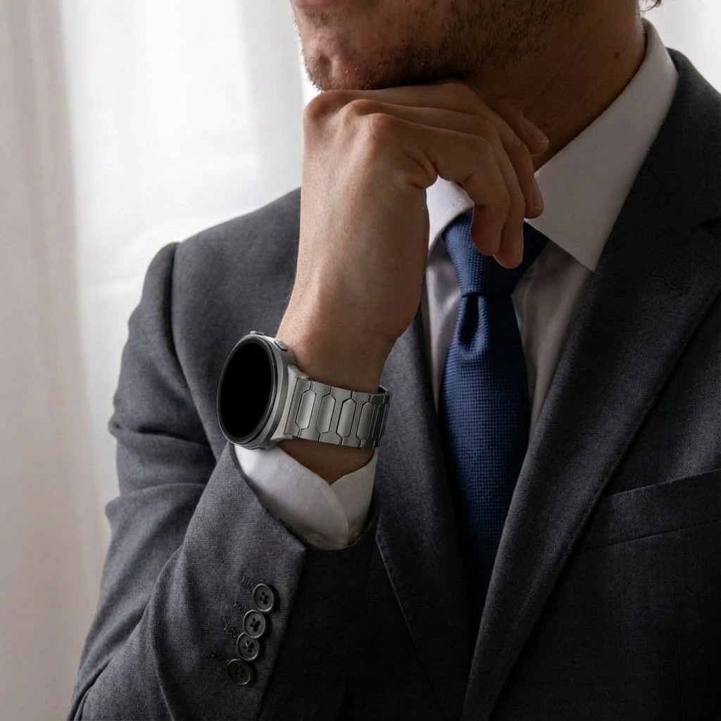 Bandz Samsung Galaxy Watch 8 - 44mm Titanium Strap 'Deluxe' (Silver)