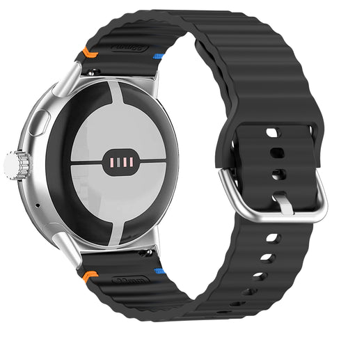 Correa silicona ondulada Google Pixel Watch 4 - 45mm (negro)