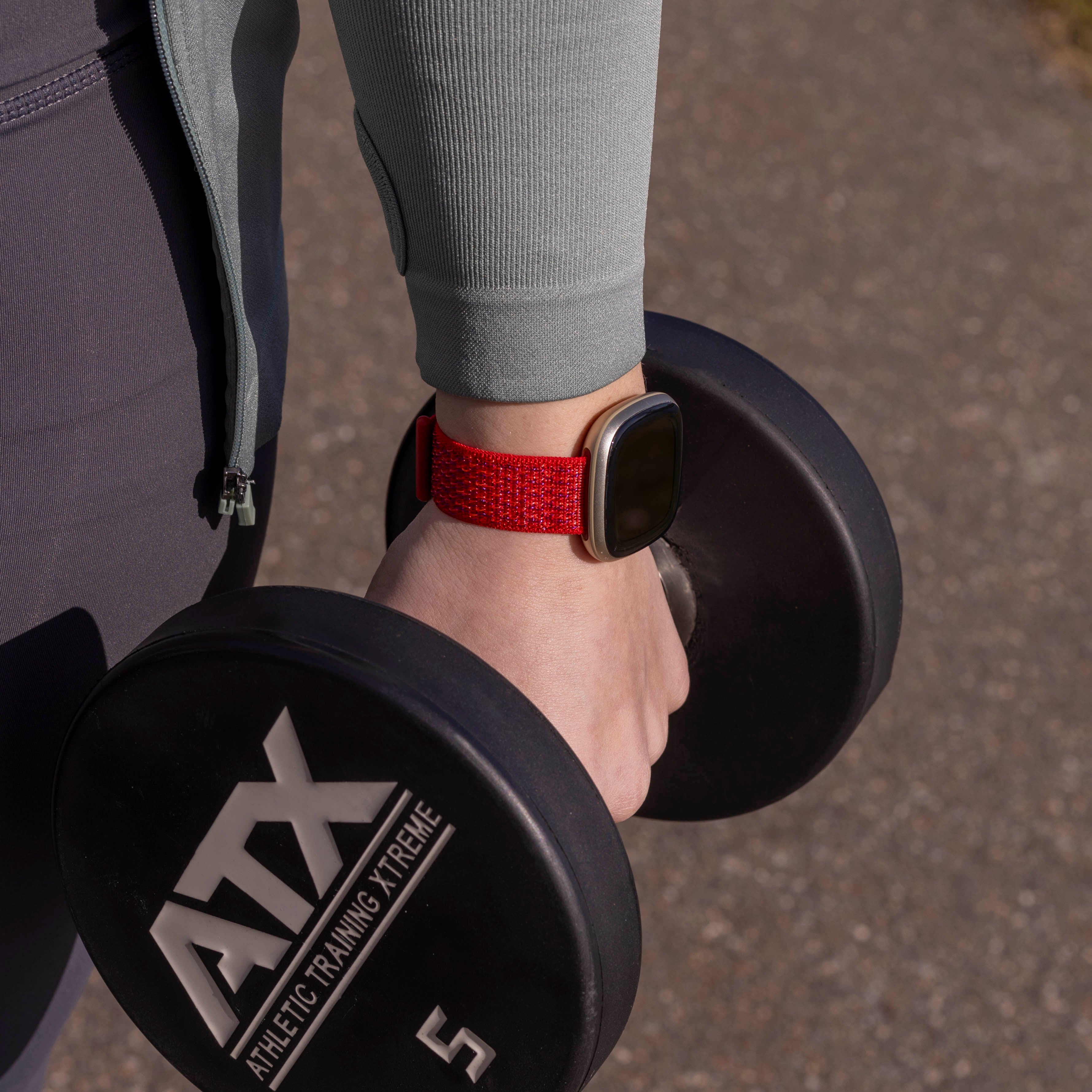 Correa nylon Fitbit Versa 3 (roja)