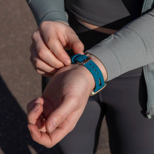 Correa silicona de lujo Fitbit Sense (verde-azul)