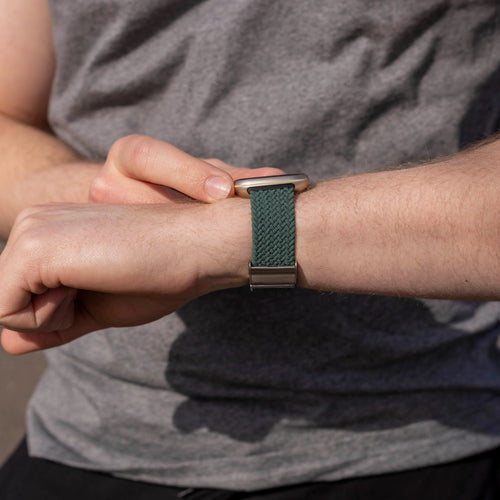 Correa trenzada ajustable Fitbit Sense (verde oscuro)