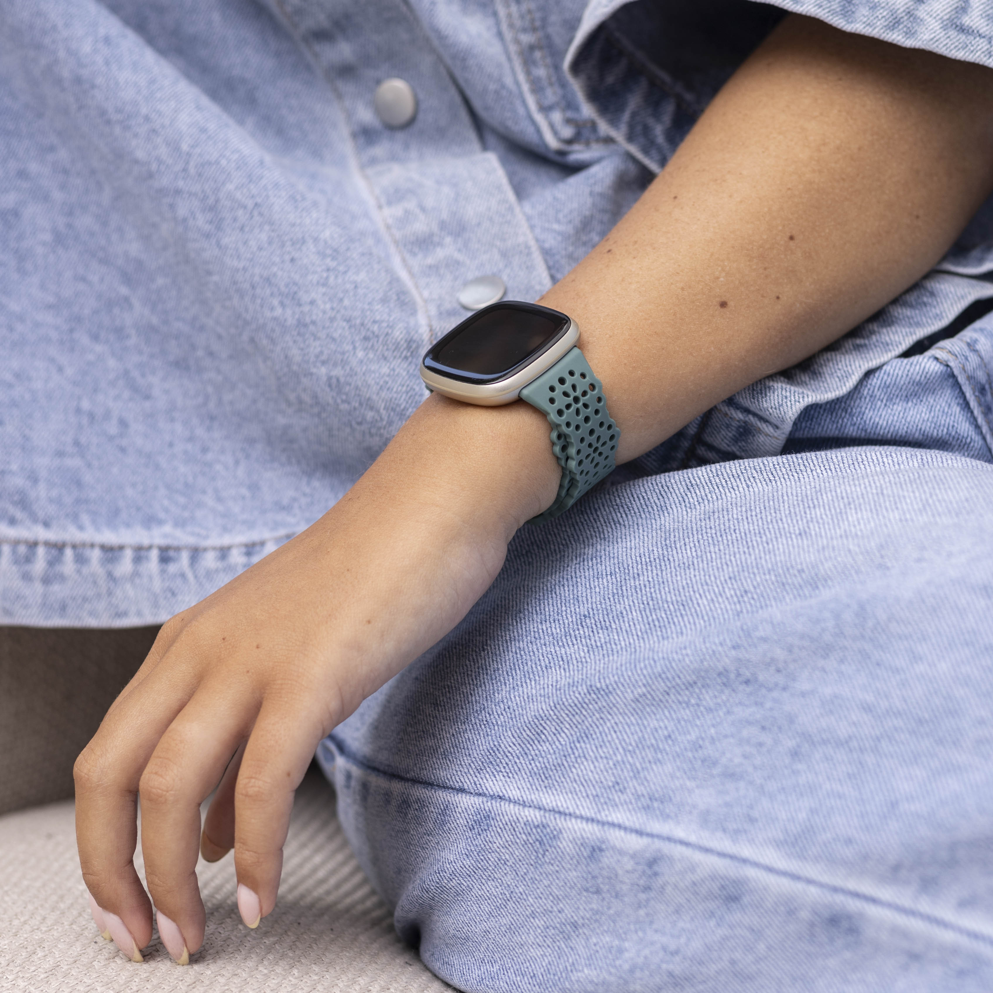 Correa silicona con estampado Fitbit Versa 3 (verde)