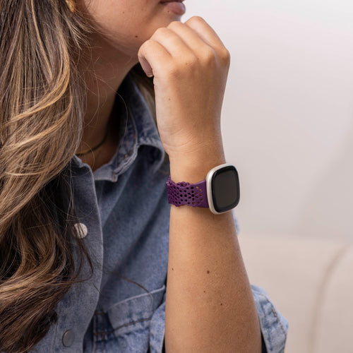 Correa silicona con estampado Fitbit Versa 3 (púrpura)