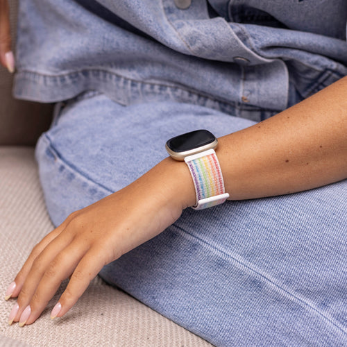 Correa nylon Fitbit Sense (arcoíris claro)