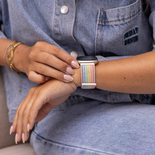 Correa nylon Fitbit Sense (arcoíris claro)