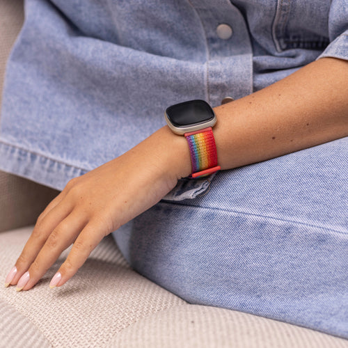 Correa nylon Fitbit Sense (arcoíris)