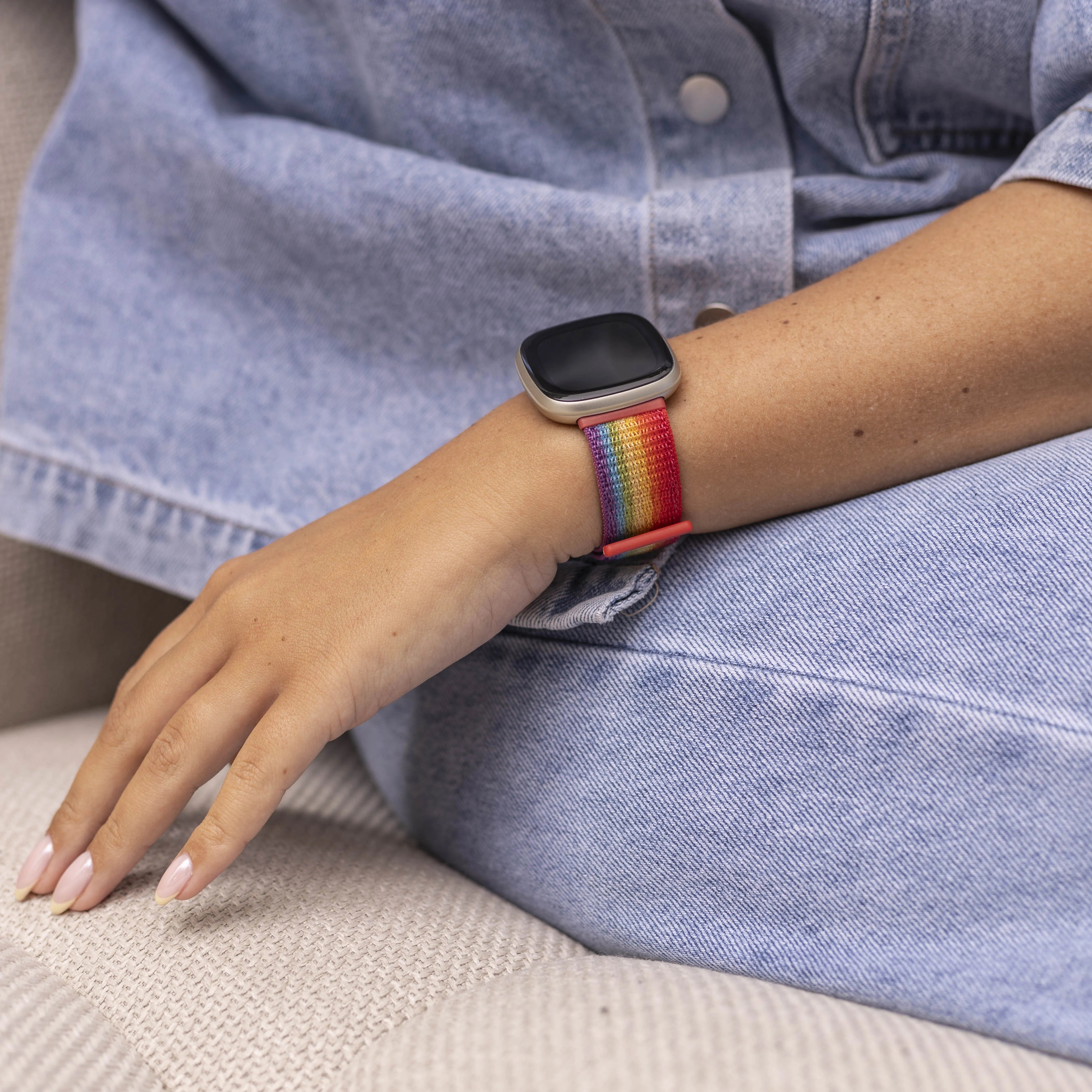 Correa nylon Fitbit Versa 3 (arcoíris)