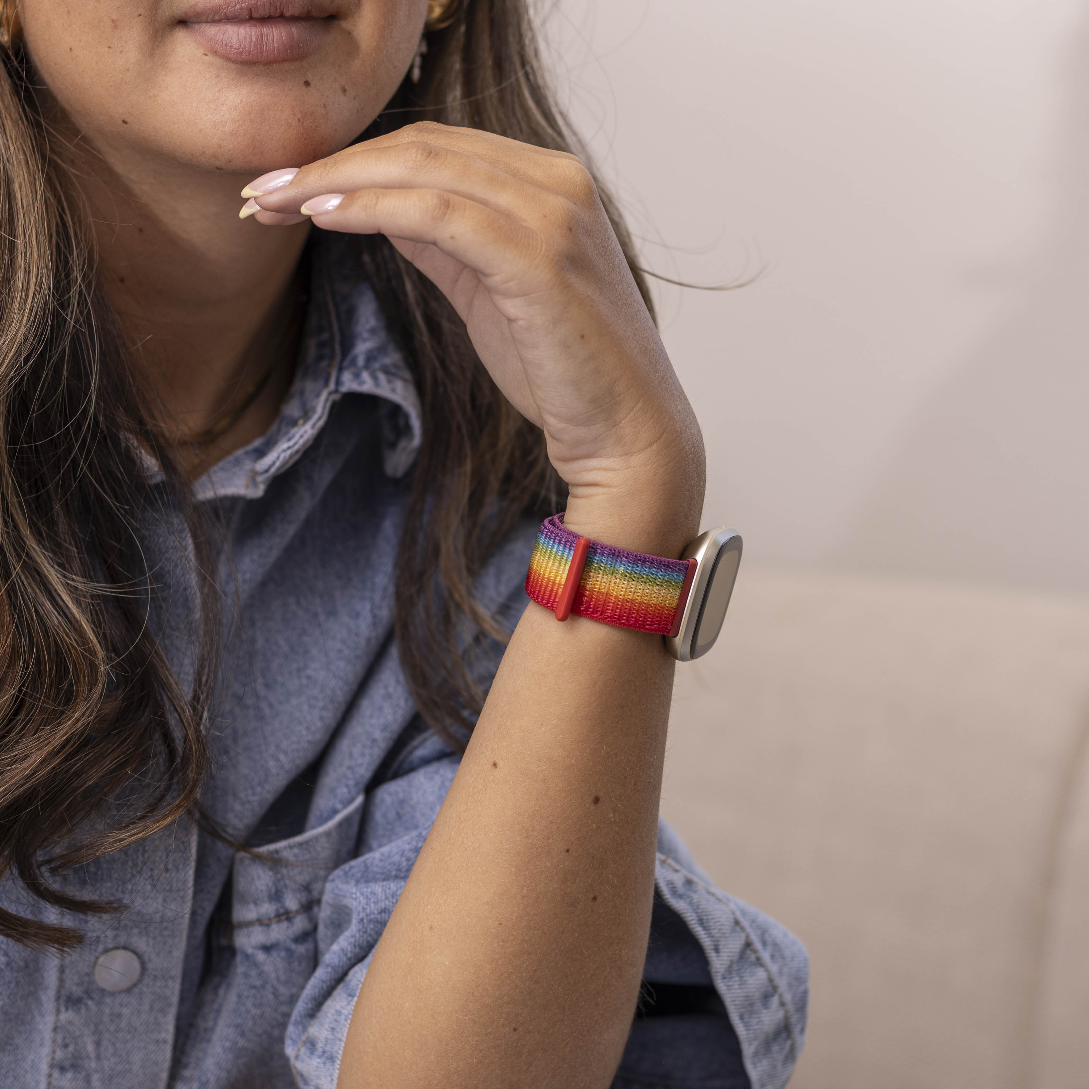 Correa nylon Fitbit Sense (arcoíris)