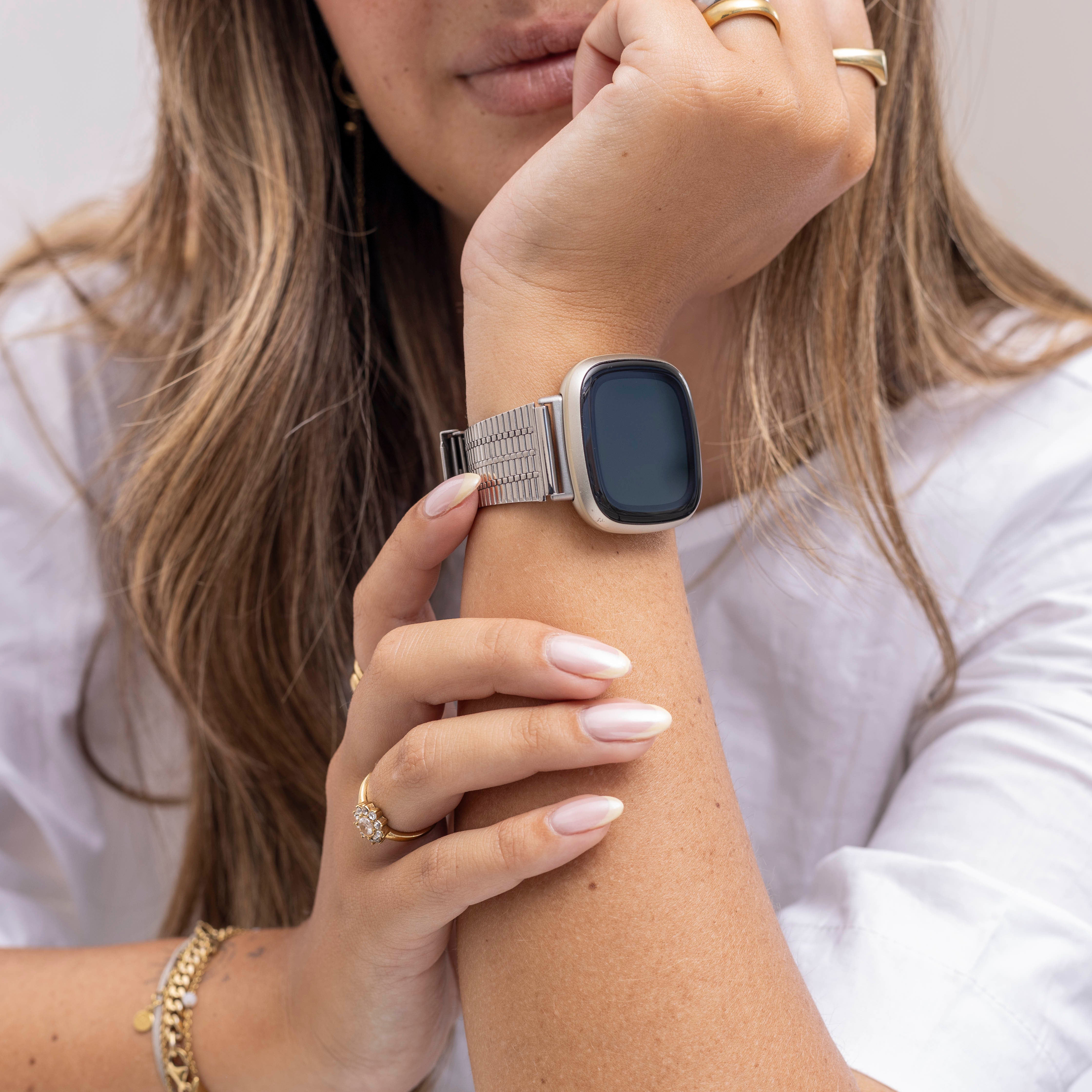 Correa acero inoxidable Fitbit Versa 3 (plata)