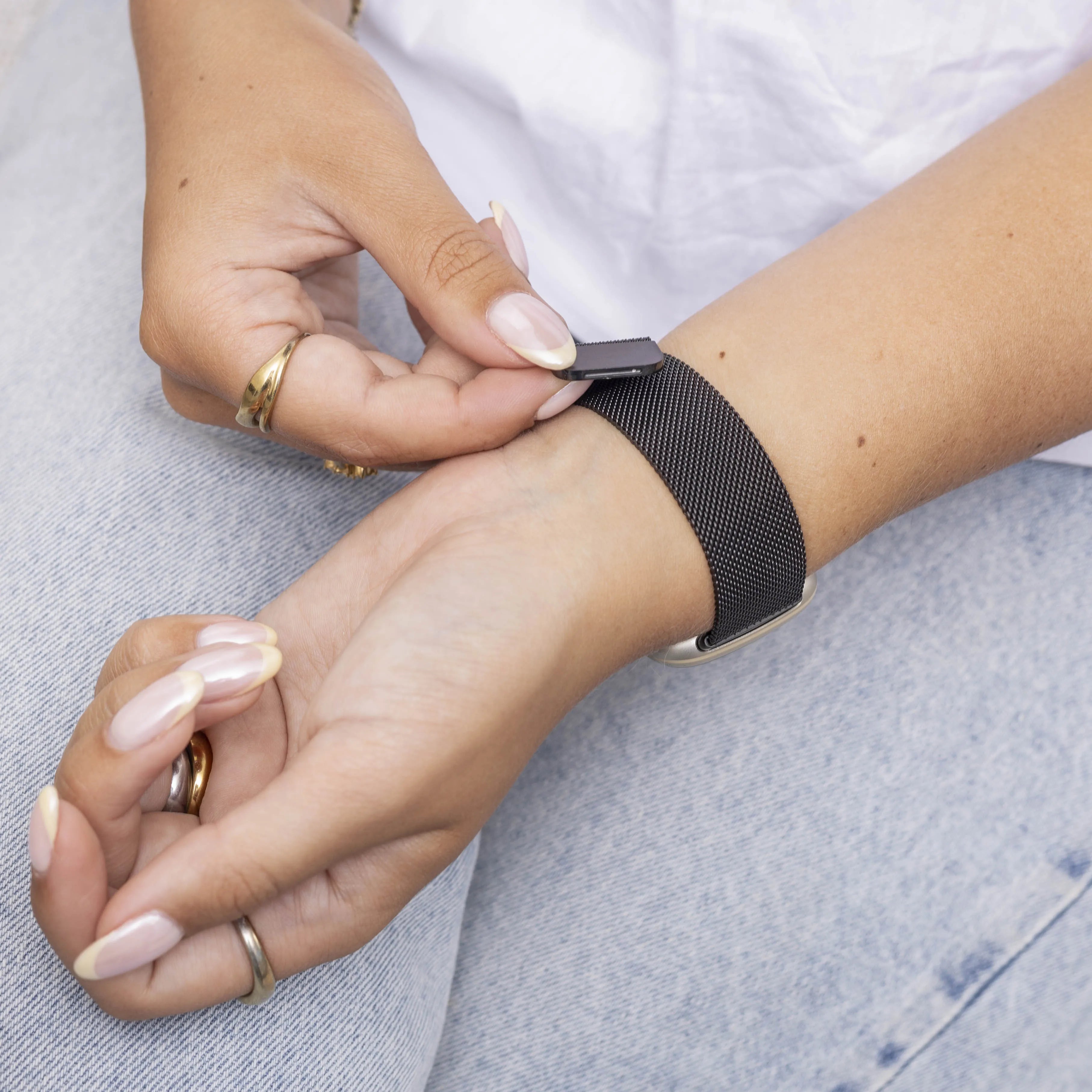 Correa milanesa Fitbit Versa 3 (negra)