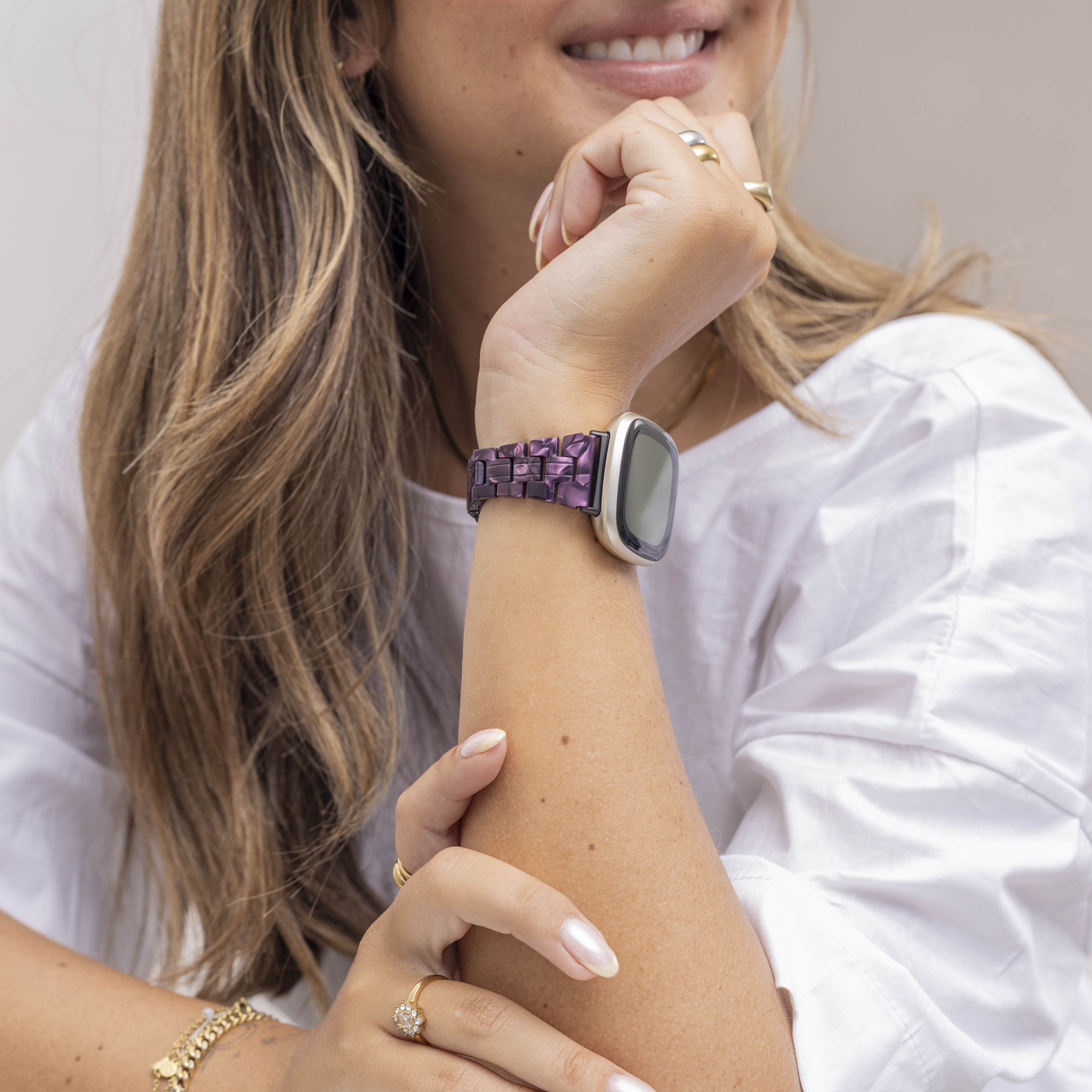 Correa de resina Fitbit Versa 3 (negro/morado)