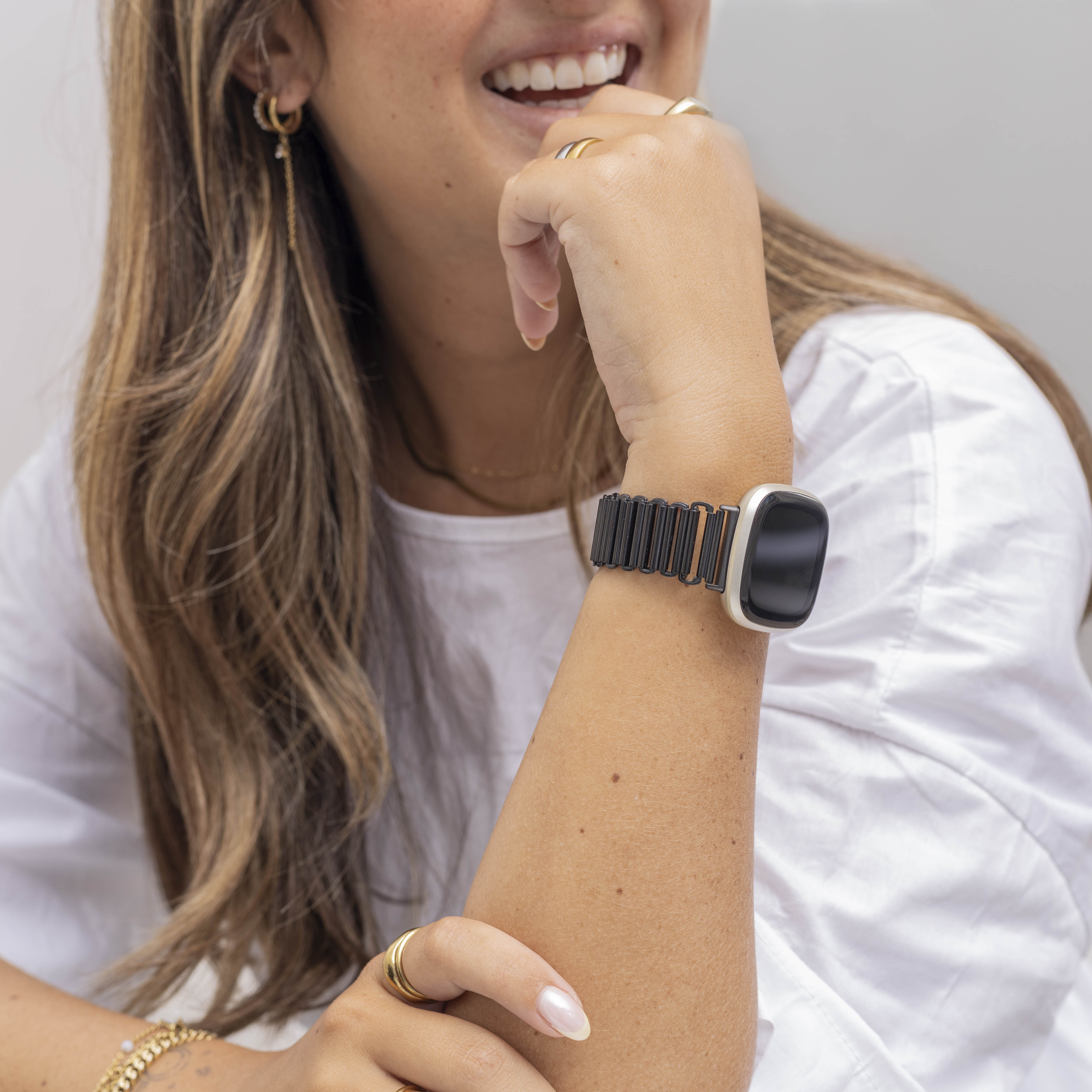 Correa acero loop Fitbit Versa 3 (negro)