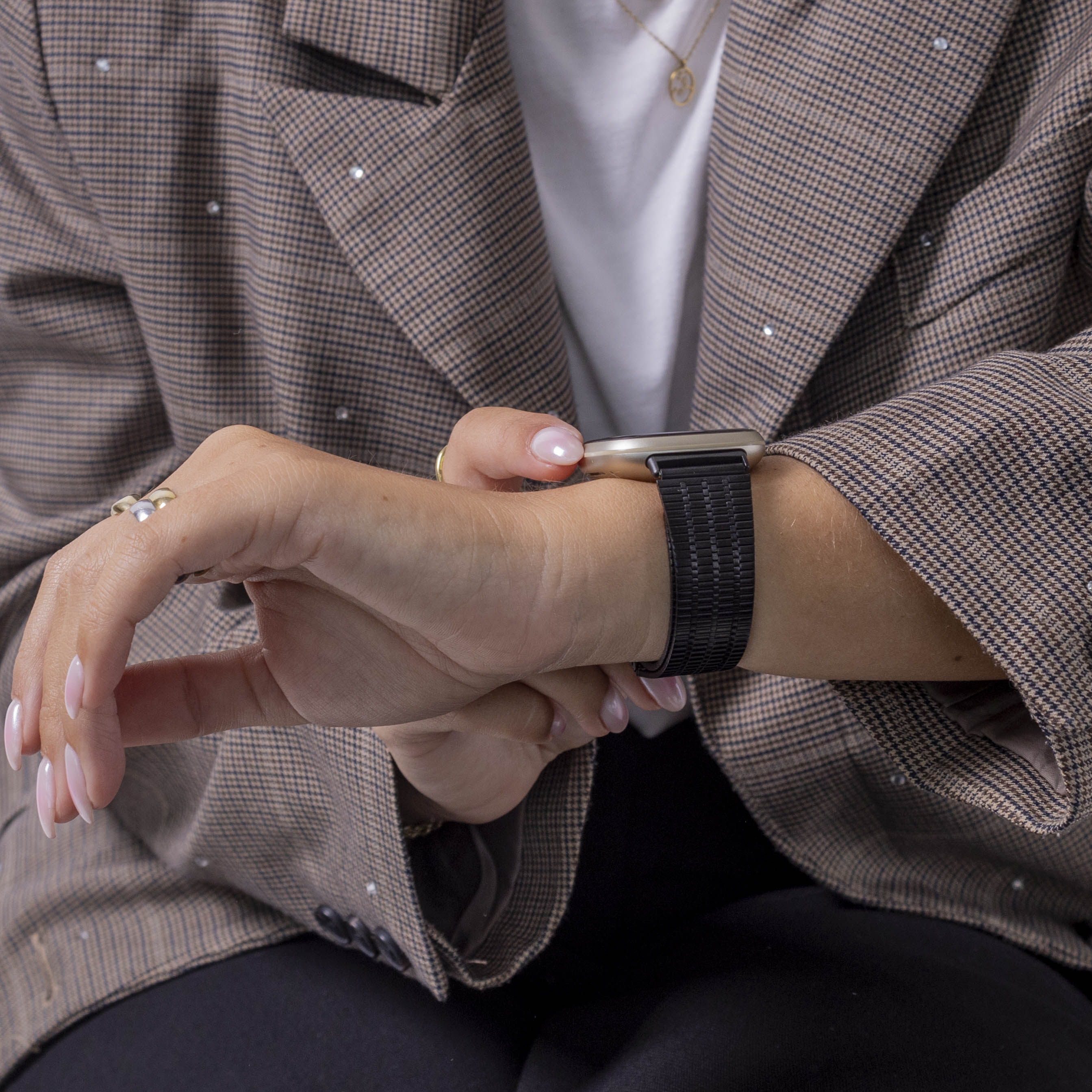 Fitbit Sense Fine Steel Strap (Black)